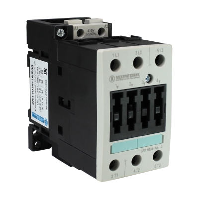 3RT1034-1AR00,3-пол.,32A,AC-3,15кВт/400V,415V AC,50/60Гц,типоразмер S2,винтовые клеммы,IP20 (ЭТ)