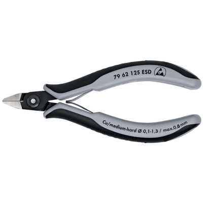 Бокорезы прецизионные ESD, острая головка, зажим для проволоки, 125 мм, 2-комп антистатические-2 KN-7962125ESD