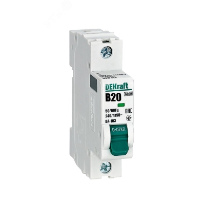 Dekraft Автоматический выключатель 1Р 20А х-ка B ВА-103 6кА 12210DEK