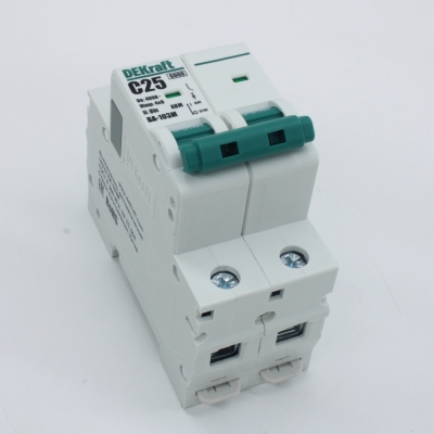 Dekraft Автоматический выключатель без теплозащиты 2P 25А х-ка C 6кА ВА-103M 12513DEK