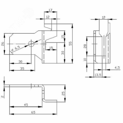 Держатель шин заземления К-188 У2 zeta50110