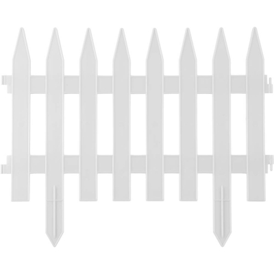 GRINDA Классика, 28 х 300 см, белый, 7 секций, декоративный забор (422201-W)