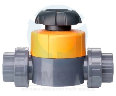 КЛАПАН Р-ДУ50-2 химстойкий мембранного типа с ручным управлением. Корпус полипропилен. DN50 DA63