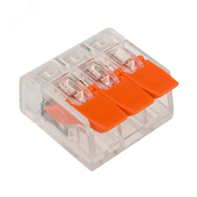 Клемма компактная многоразовая 221-413 3-проводная 0.14-4.0кв.мм 07-5203