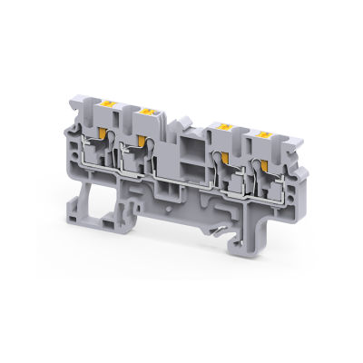 Клемма с 4 конт. push-in 2,5 кв.мм OptiClip СP-2,5-QUATTRO-(0,2-2,5)-I-серый 331846