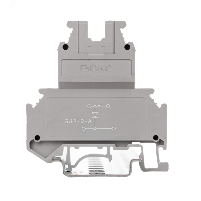 Клемма со встроенным диодом, винтовой зажим, 4 точки подключения, 4 кв.мм, серая GUR-D-A