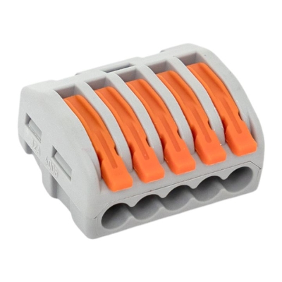 Клемма строительно-монтажная СМК 222-415 5-проводная 0.08-2.5кв.мм с рычагом (уп.100шт) PROxima plc-smk-415