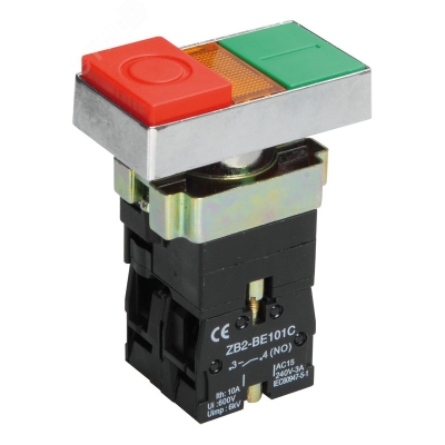 Кнопка LAY5-BW8465 "I-O" сдвоенная c подсв. BBD40-BW-K51