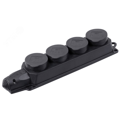 Колодка удлинителя 4-м IP44 Омега РБ34-1-0м с защ. крышкой каучук PKR64-016-2-K02