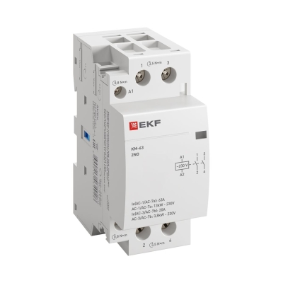 Контактор модульный КМ 63А 2NО (2 мод.) km-2-63-20