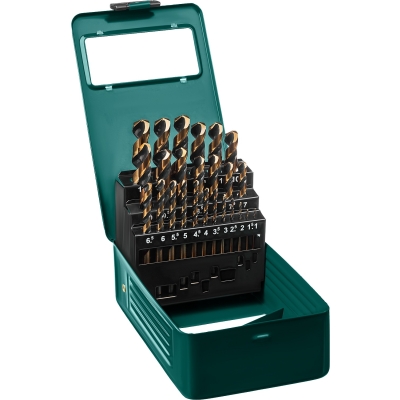 KRAFTOOL COBALT-8, 25 шт, (1-13 мм), сталь М42, HSS-Co(8%), набор сверл по металлу (29656-H25)