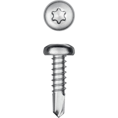 KRAFTOOL DS-P, 13 х 4.2 мм, А2, сверло, полукруглая головка, ТХ20, 600 шт, саморез нержавеющий (300931-42-013)