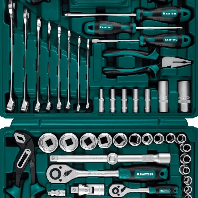 KRAFTOOL EXTREM-76, 76 предм., (1/2″+3/8″+1/4″), универсальный набор инструмента (27889-H76)
