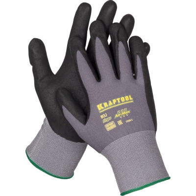 KRAFTOOL PRECISION, M (8), эластичные перчатки для точных работ, вспененное нитриловое покрытие, 15 класс (11285-M)