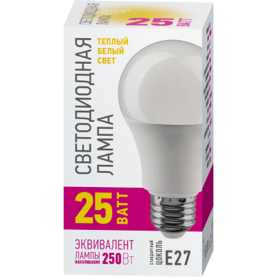 Лампа светодиодная 25вт OLL-A60-25-230-2.7K-E27-PROMO ОНЛАЙТ 32029