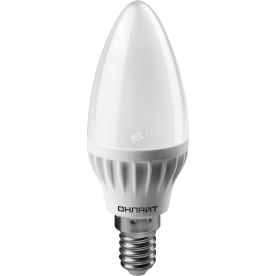 Лампа светодиодная LED 8вт E14 теплый матовая свеча 19739