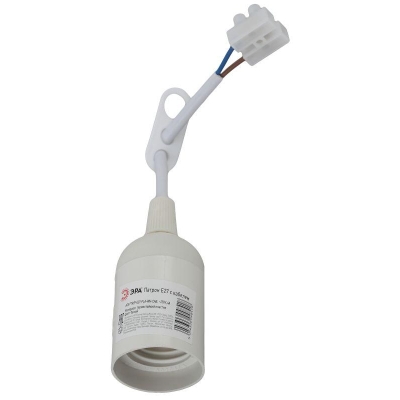 Патрон E27 с клеммной колодкой пластик бел. (50/200/6000) Б0043676