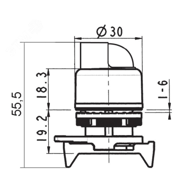Переключатель на 2 положения стандартная ручка, черный ASSB6D0