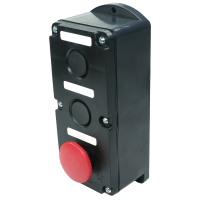 ПКЕ 222-3 У2, 10А, 660В, 3 элемента, чёрный цилиндр и красный гриб, накладной, IP54 (ЭТ)