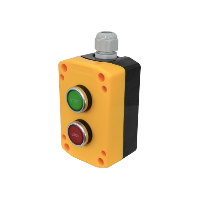 ПКУ22-2151-65У1, 1 зелёный цилиндр "Start" (НО), 1 красный цилиндр "Stop" (НЗ), IP65 (ЭТ)