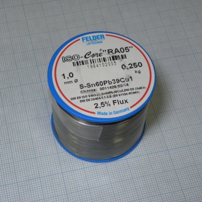 Припой Sn60Pb39Cu1 RA05 1.0мм 250гр