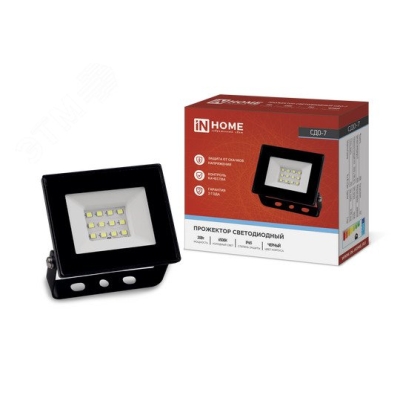 Прожектор светодиодный СДО-7 20Вт 6500К IP65 1800лм 230В черн. 4690612034614