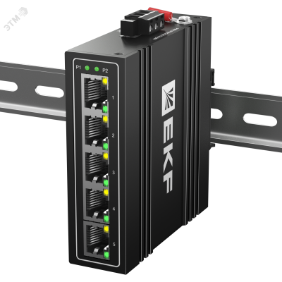 Промышленный неуправляемый коммутатор U-5T, 5 портов 10/100Base-T(X) RJ45, монтаж на динрейку TSX-U-5T EKF