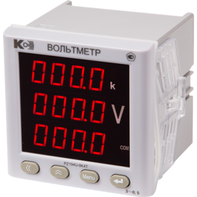PZ194U-9K4T Вольтметры трехканальные 1RS-485/3AO (лицевая панель 96х96 мм)