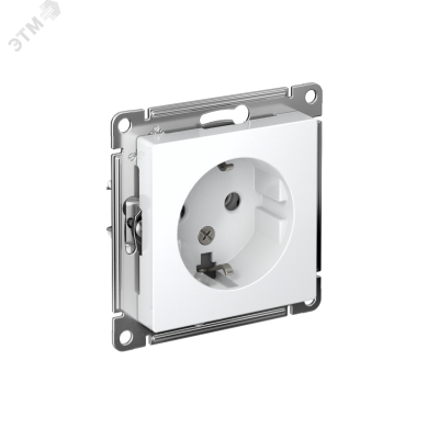 Розетка 1-м СП AtlasDesign 16А IP20 с заземл. механизм бел. SE ATN000143