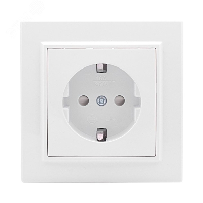 Розетка 1-м СП Минск 16А IP20 с заземл. защ. шторки бел. Basic ERR16-028-100