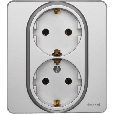 Розетка Inspiria 16А 250В 2х2P+E немецк. стандарт алюм. Leg 673752