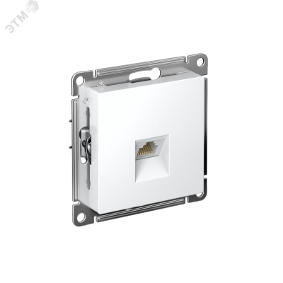 Розетка компьютерная 1-м AtlasDesign RJ45 кат.5E механизм бел. SE ATN000183