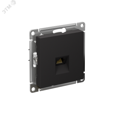 Розетка компьютерная 1-м AtlasDesign RJ45 кат.5E механизм карбон SE ATN001083