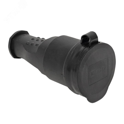 Розетка переносная 16А IP44 230В 2P+PE с защ. крышкой каучук Basic RPS-012-16-230-44