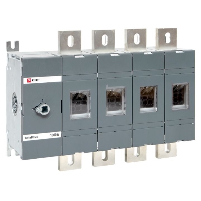 Рубильник 1000A 4P без рукоятки управления TwinBlock tb-s-1000-4p