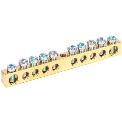 Шина PEN "земля-ноль" 6х9мм 10/1 (10групп/крепеж по центру) YNN10-10-100