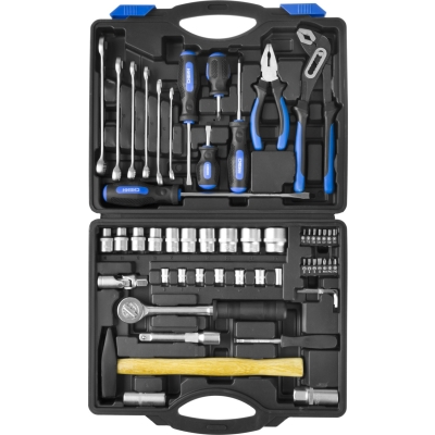 СИБИН 56 предм., (1/2″+1/4″), универсальный набор инструмента (27765-H56)