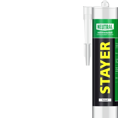 STAYER 260 мл, белый, силиконовый, нейтральный герметик (41217-0)