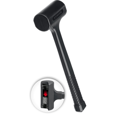 STAYER 40 мм, 900 г, цельнолитой безынерционный слесарный молоток, Professional (2042-900)