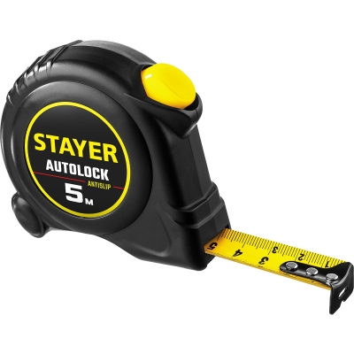 STAYER AutoLock, 5 м х 19 мм, рулетка с автостопом (2-34126-05-19)