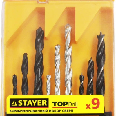 STAYER Combi 9 предметов, набор комбинированных сверл (29720-H9)