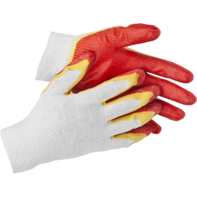 STAYER EXPERT-2, L-XL, х/б перчатки с двойным латексным обливом, повышенная износостойкость (11409-XL)