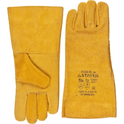 STAYER MASTER 350 мм, XL (10), спилковые, для сварки и тяжелых механических работ, термостойкие краги (11330-XL)