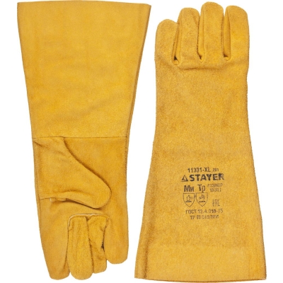 STAYER MASTER 400 мм, XL (10), спилковые, для сварки и тяжелых механических работ, термостойкие краги (11331-XL)