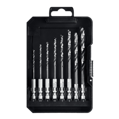 STAYER НЕХ-1/4″, 8 шт, набор сверл по металлу для винтовёртов и шуруповертов IMPACT READY (29603-H8)