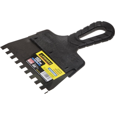 STAYER PROFlat, 150 мм, зуб 8 х 8 мм, пластиковая ручка, зубчатый, нержавеющий фасадный шпатель, Professional (1009-15-08)