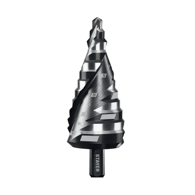 STAYER Pro-Max 6-38мм, 12 ступеней, винтовая спираль, сверло ступенчатое (29661-6-38-12)