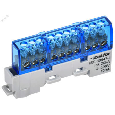 TEKFOR Шина N ноль изолированная на универсальном держателе 6х9-10-С IEK TF-NN10-10-KL-K07