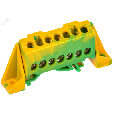 TEKFOR Шина PE земля в комбинированном DIN-изоляторе Стойка 6х9-7-ЖЗ IEK TF-NN10-07-DP-K52