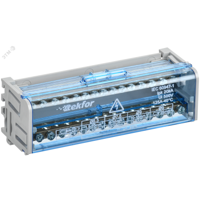 TEKFOR Шины на DIN-рейку (кросс-модуль) ШНК 2х15 L+PEN IEK TF-DN10-2-15-125